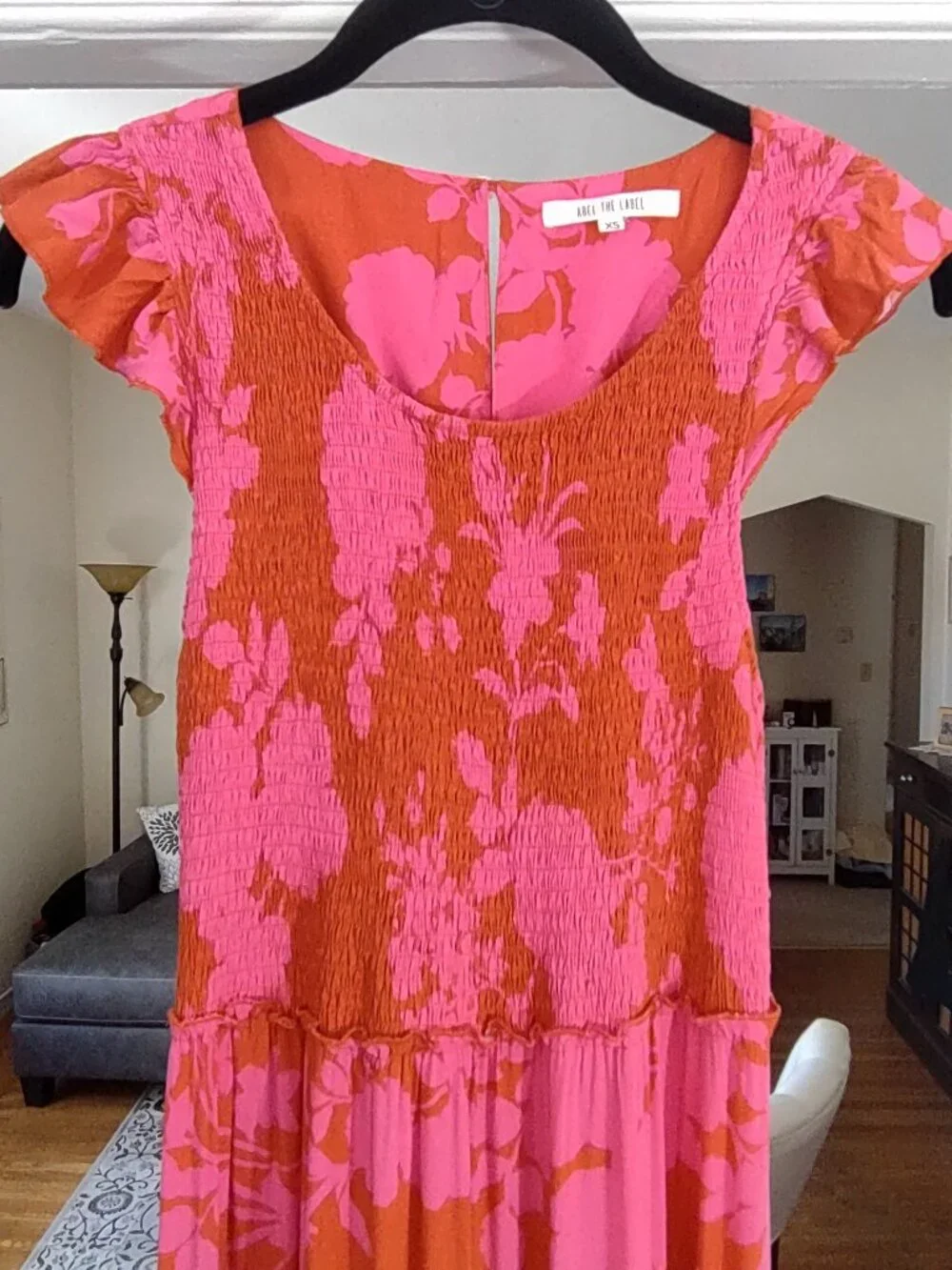 Anthropologie Abel The Label Maxi Dress Sz XSmall Angelica Tiered Ruffle Cottage - Picture 5 of 12